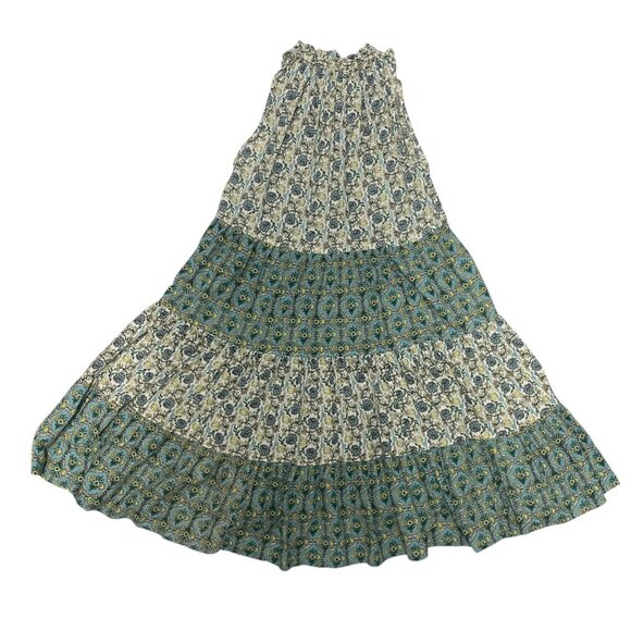 Ro's Garden Sofia Igor Turquoise Floral Boho Sleeveless Short Dress S - Picture 2 of 9